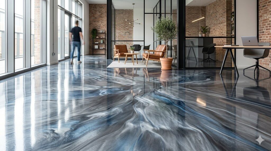 Modern office with premium epoxy flooring.